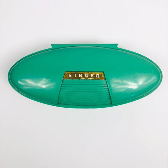 VTG SINGER 1960's Buttonholer Sewing Machine Attachment 6 Templates & Case MCM - Picture 1 of 10